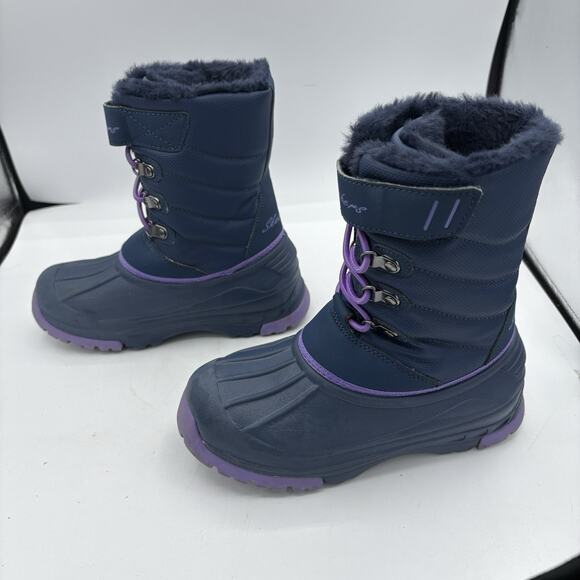 Skechers Boots Little Girls Size‎ 1 Cold Weather Winter Snow Navy Purple 88885L - Picture 7 of 9